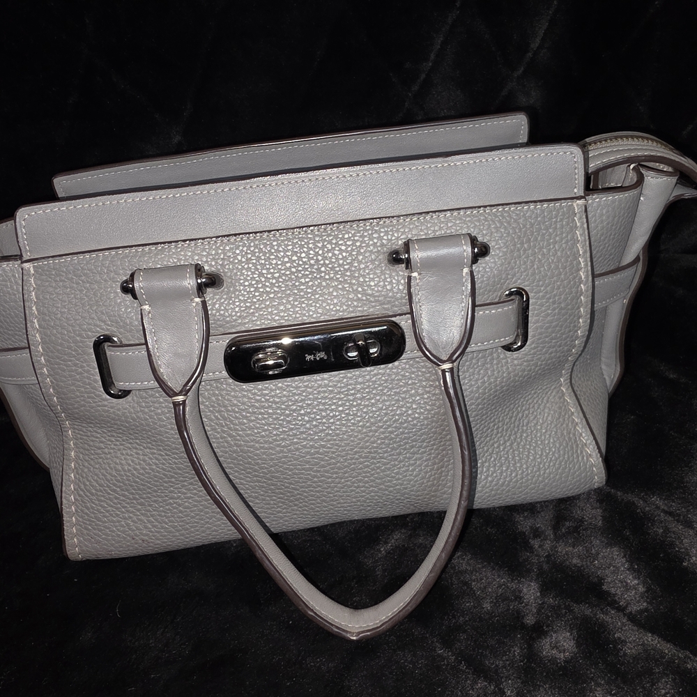 Coach Swagger Gray Leather Satchel